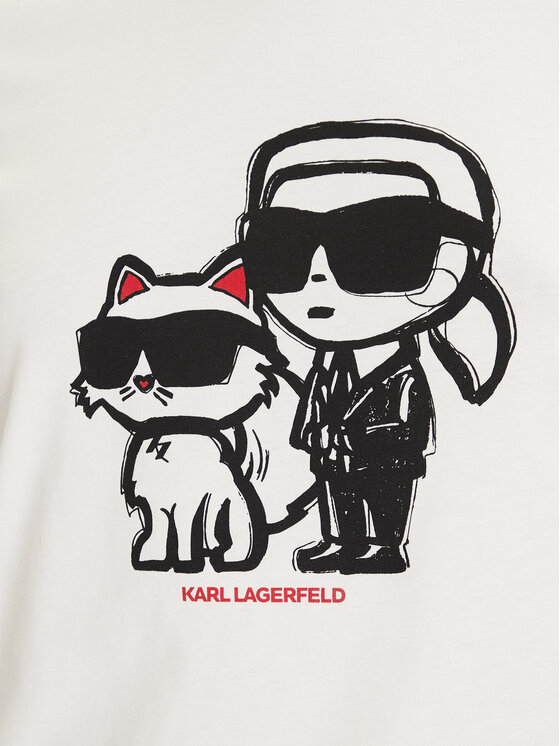 KARL LAGERFELD KARL LAGERFELD Tricou A1W17129 Écru Regular Fit