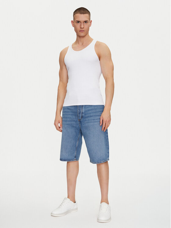 HUGO HUGO Pantaloni scurți de blugi Skate 50539816 Albastru Straight Fit