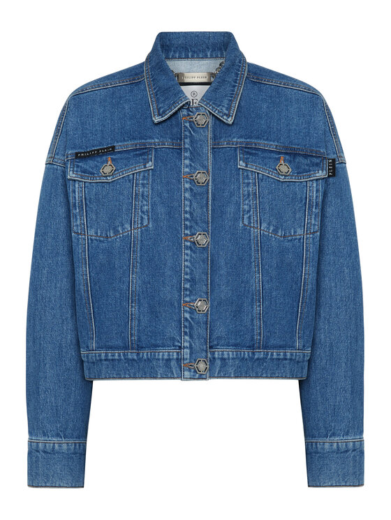 PHILIPP PLEIN PHILIPP PLEIN Kurtka jeansowa 27185 Szary Regular Fit
