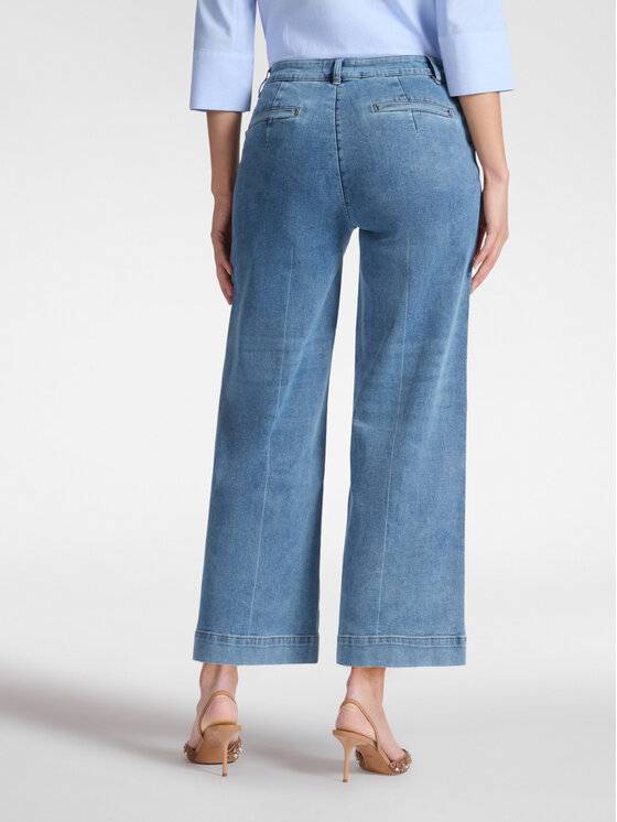 Elena Mirò Elena Mirò Jeansy P512P000389N024 Turkusowy Cropp Fit
