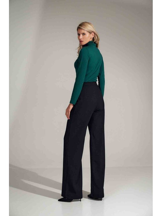 FIGL FIGL Spodnie damskie M721 Czarny Regular Fit