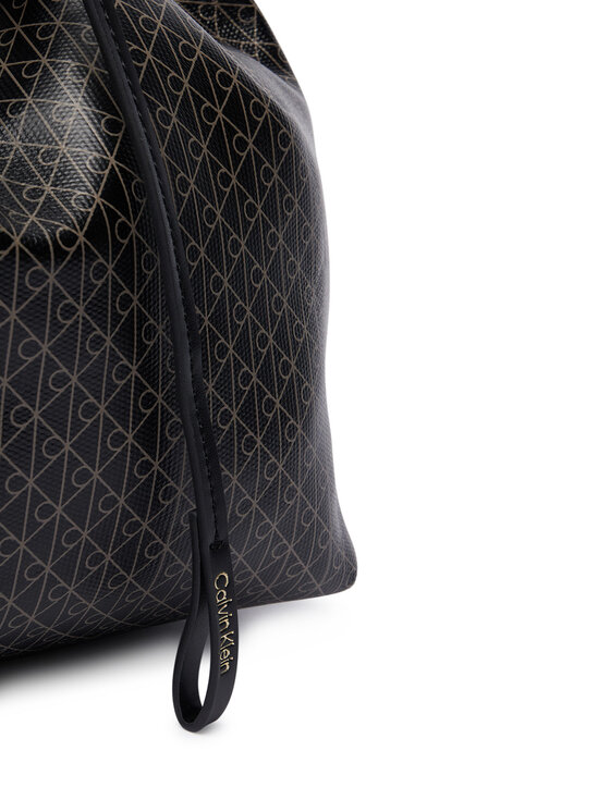 Calvin Klein Calvin Klein Geantă Emblem Aop Drawstring Bucket LV04F3785G Negru