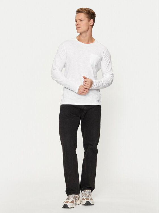 Blend Blend Longsleeve Nicolai 20703060 Biały Regular Fit