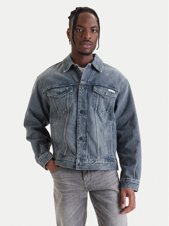 Calvin Klein Jeans Geacă de blugi 90s LV04RF723G Gri Regular Fit