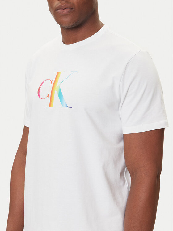 Calvin Klein Jeans Calvin Klein Jeans Tricou Pride Graphic LV04RC800G Alb Regular Fit