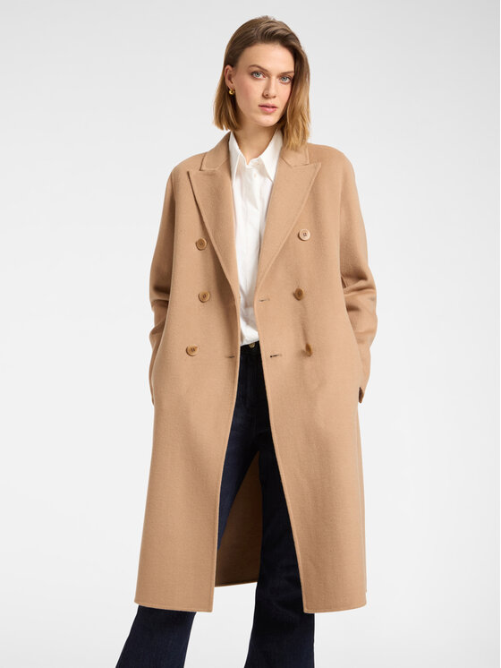Elena Mirò Elena Mirò Cappotto invernale 0015P000017N012 Crema Regular Fit