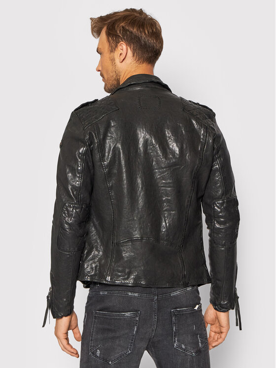 Tigha Tigha Шкіряна куртка Elon 103902 Чорний Regular Fit