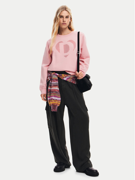 Desigual Desigual Felpa Strass 24WWSK08 Rosa Regular Fit