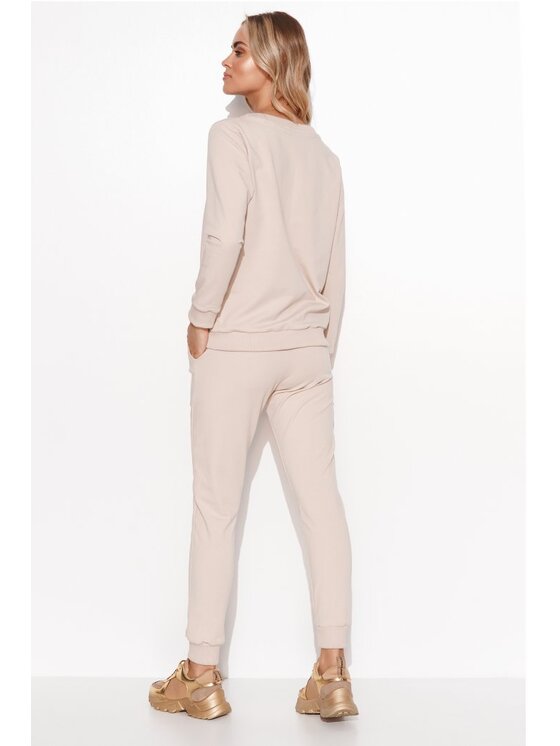 Makadamia Makadamia Dres M738 Beżowy Comfort Fit