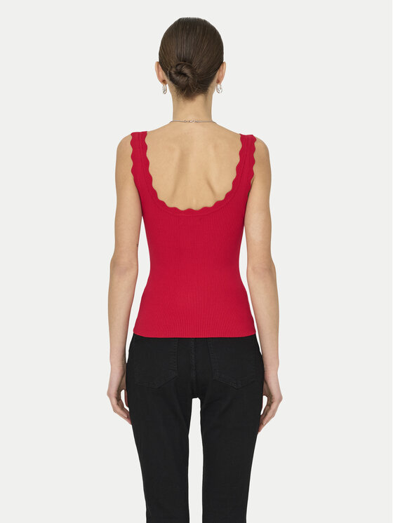 JDY JDY Top Nanna 15290585 Czerwony Slim Fit