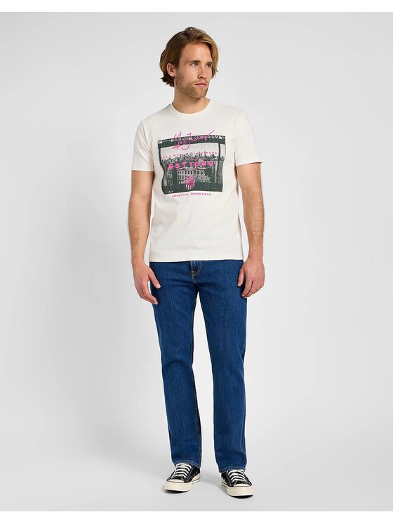 Lee Lee T-Shirt UTILITY ARTIST TEE 112355579 Écru Regular Fit