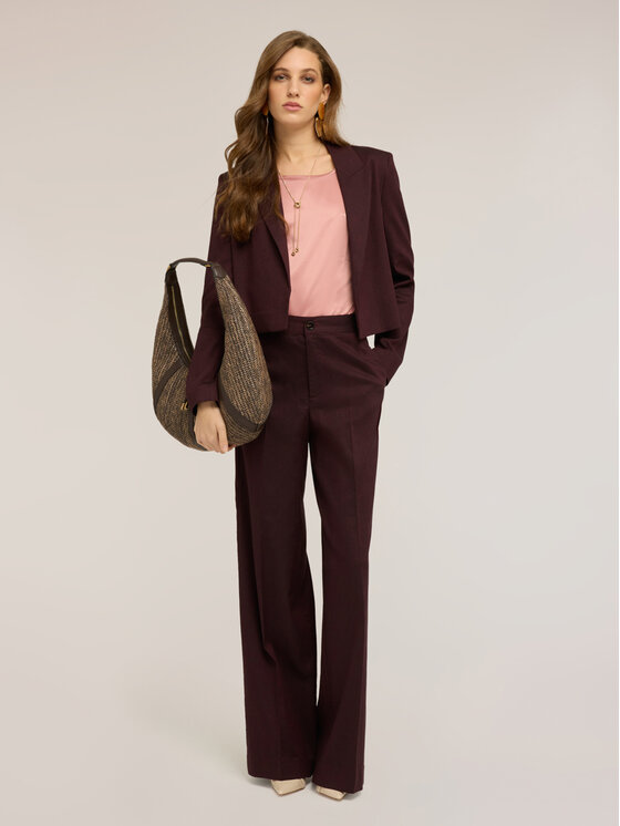 Motivi Motivi Spodnie materiałowe P064Q004508N036 Bordowy Over Fit