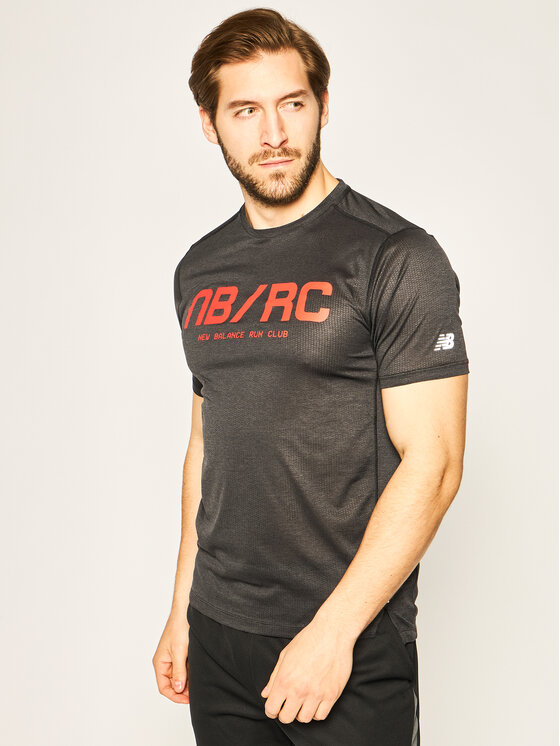New Balance T-Shirt Printed Impact MT01235 Czarny Athletic Fit