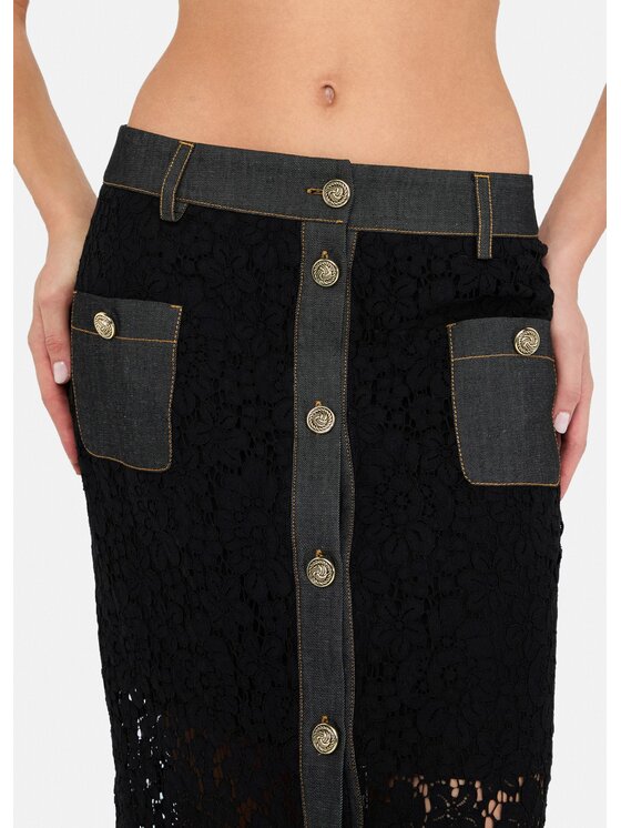 Liu Jo Liu Jo Spódnica jeansowa UF5207J407888000 Czarny Regular Fit