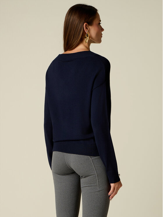 Oltre Oltre Sweter M306J005560N034 Niebieski Regular Fit