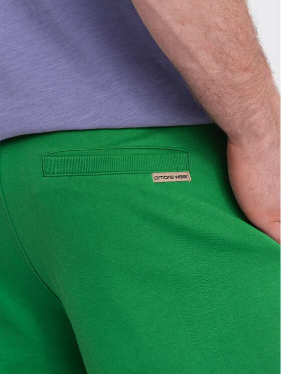 Ombre Ombre Šortky OM-SRSK-0105 Zelená Regular Fit