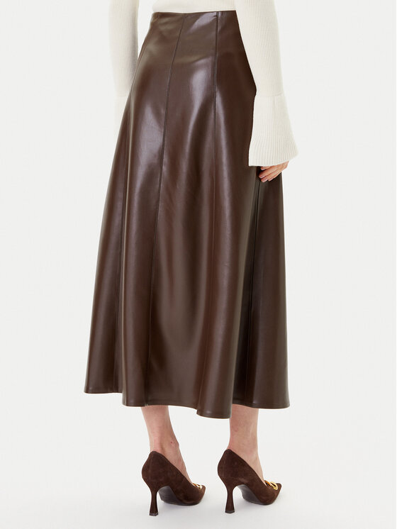Simona Corsellini Simona Corsellini Gonna in similpelle A25CPGO00701 Marrone Regular Fit
