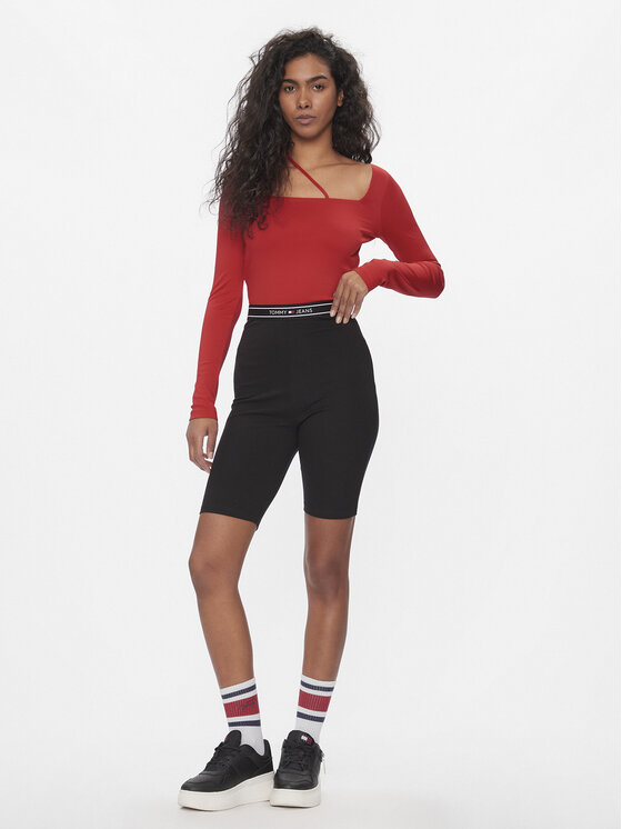 Tommy Jeans Tommy Jeans Bluzka DW0DW17401 Czerwony Slim Fit