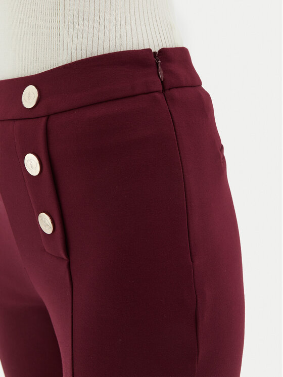Motivi Motivi Hlače iz tkanine P040Q003468N Bordo rdeča Flare Fit
