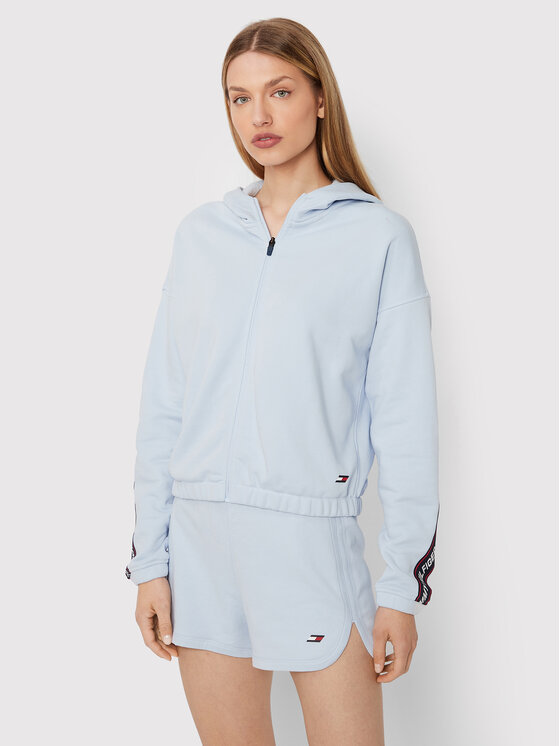 Tommy Hilfiger Sweatshirt Tape Zip Through S10S101368 Bleu Relaxed Fit Modivo
