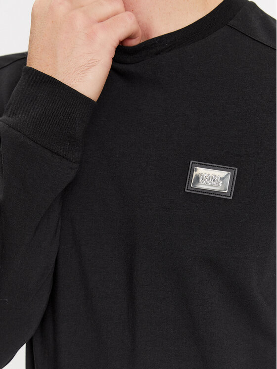 KARL LAGERFELD KARL LAGERFELD Pikkade varrukatega T-särk 755023 534221 Must Regular Fit