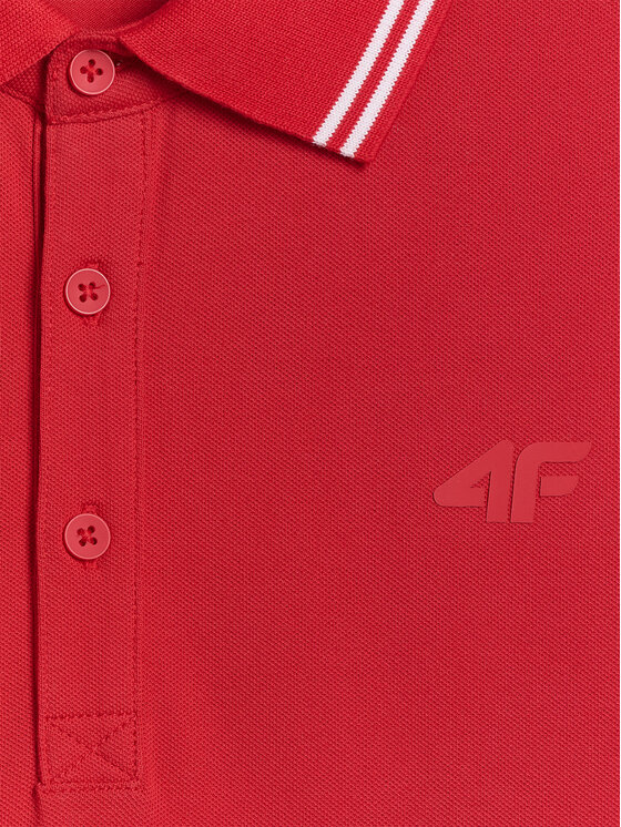 4F 4F Polo STREFA KIBICA Czerwony Regular Fit