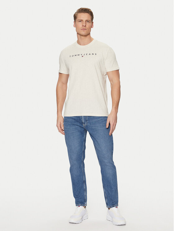 Tommy Jeans Tommy Jeans T-shirt Linear Logo DM0DM20744 Bež Regular Fit