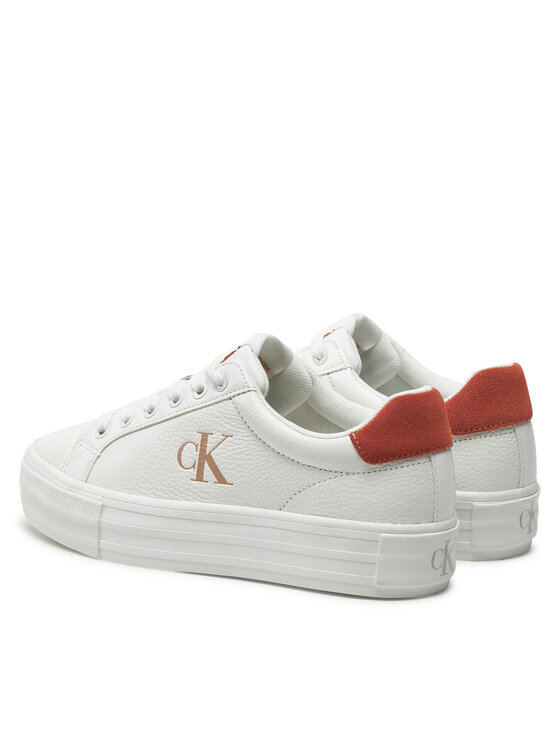 Calvin Klein Jeans Calvin Klein Jeans Snīkeri Bold Vulc Flatf Low Lth Ml YW0YW01669 Balts