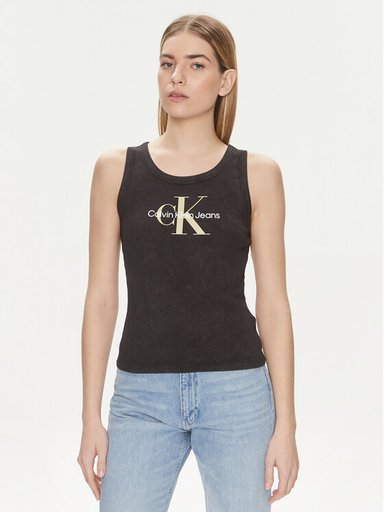 Calvin Klein Jeans Calvin Klein Jeans Top Archival Monologo J20J223160 Schwarz Slim Fit