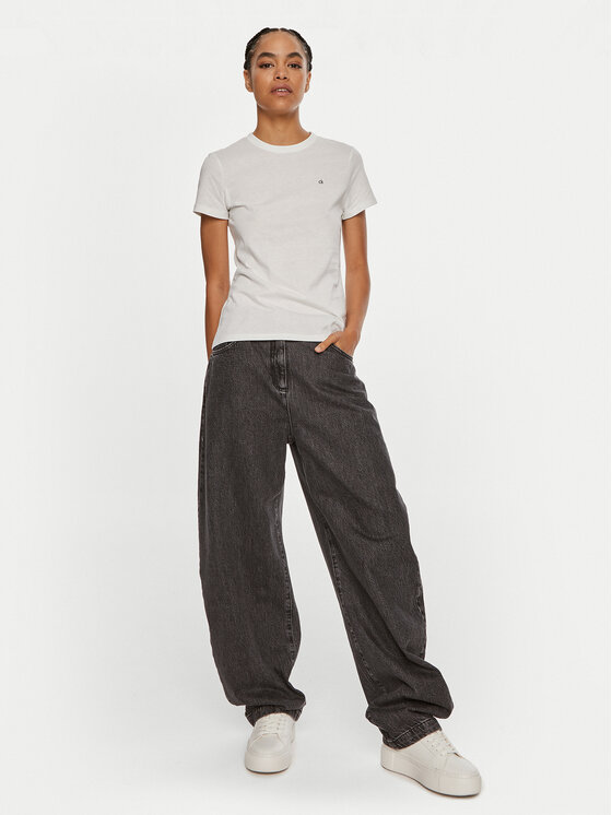 Calvin Klein Calvin Klein T-Shirt Emb Graphic K20K208061 Biały Slim Fit