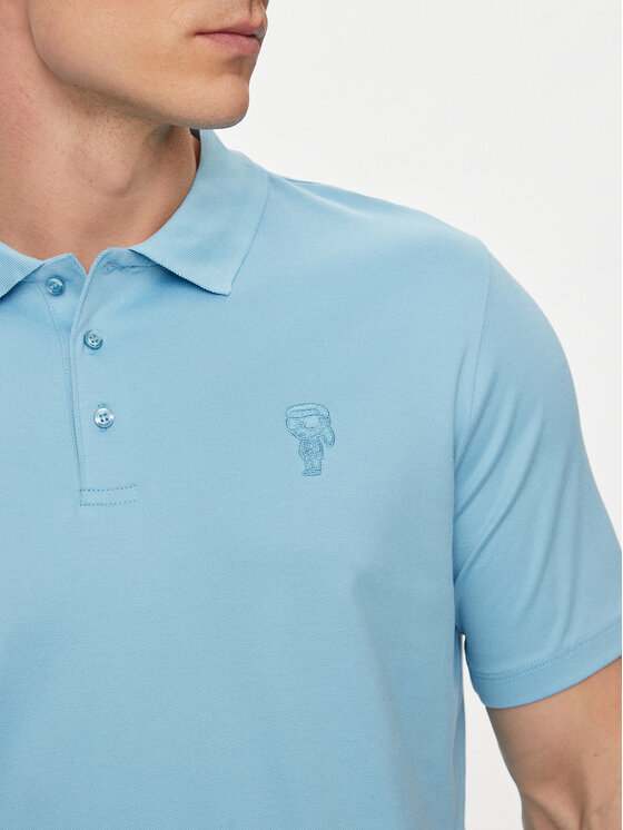 KARL LAGERFELD KARL LAGERFELD Polo 745028 542232 Niebieski Regular Fit