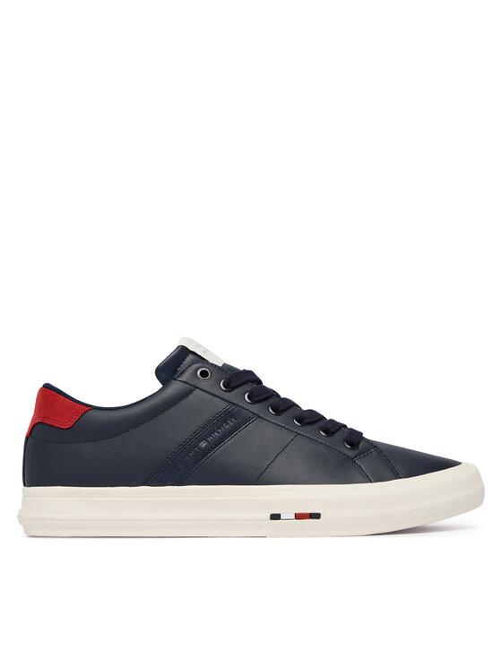 Tommy Hilfiger Tommy Hilfiger Laisvalaikio batai Premium Lth Vulc Long Lace FM0FM05948 Tamsiai mėlyna