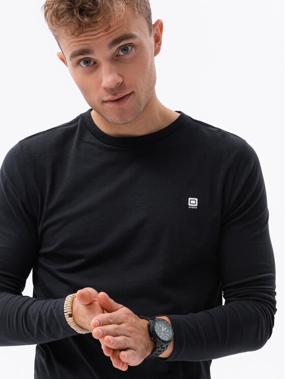 Ombre Ombre S dlouhým rukávem OM-LSCL-0102 Černá Regular Fit
