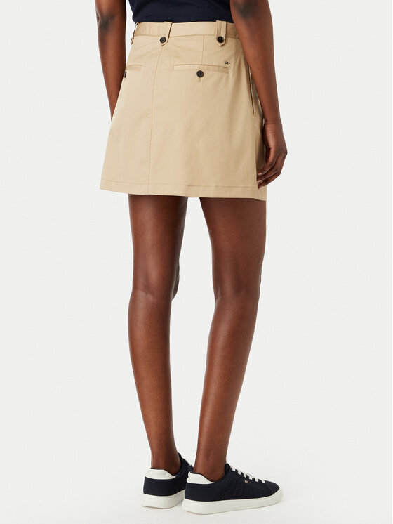 Tommy Hilfiger Tommy Hilfiger Spódnica mini WW0WW52106 Beżowy Regular Fit