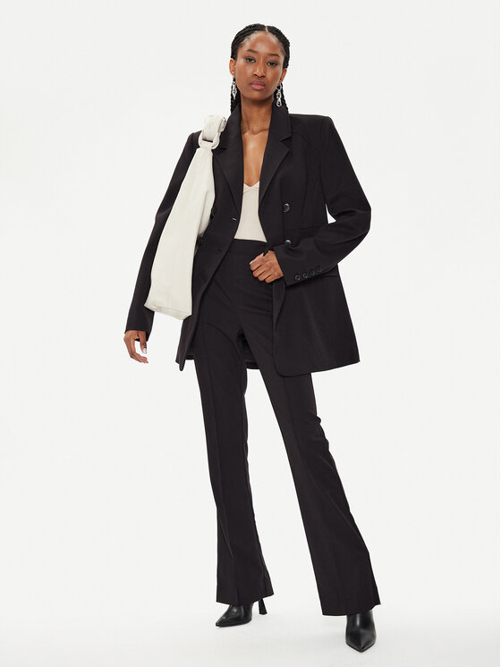 Gestuz Gestuz Spodnie materiałowe 10908149 Czarny Wide Leg