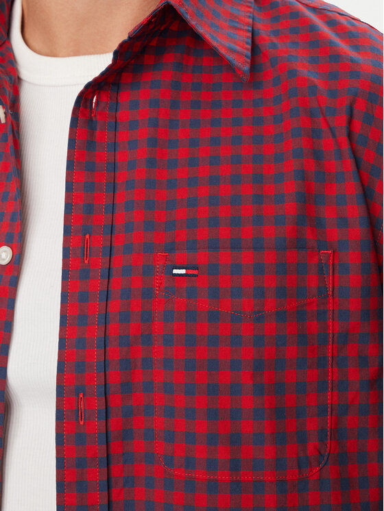 Tommy Jeans Tommy Jeans Koszula Check Oxford DM0DM23516 Bordowy Regular Fit