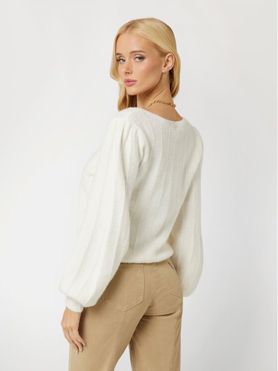 Guess Guess Sweter 169465 Biały Classic Fit