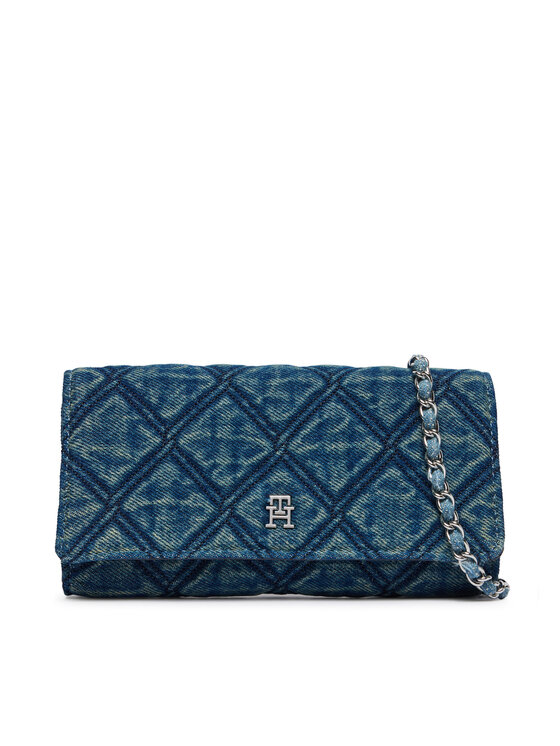 Tommy Hilfiger Geantă Th Feminine Wallet Chain Denim AW0AW18903 Albastru