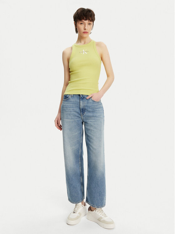 Calvin Klein Jeans Calvin Klein Jeans Top Monologo J20J225301 Žuta Slim Fit