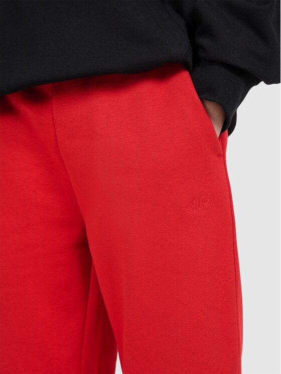 4F 4F Pantaloni da tuta 4FJRAW25TTROM1634-62S Rosso Regular Fit