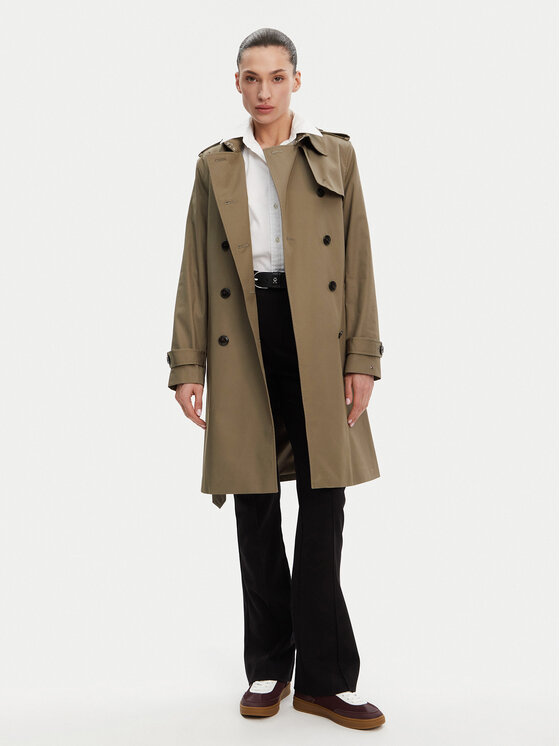 Tommy Hilfiger Tommy Hilfiger Trench WW0WW42133 Kaki Slim Fit