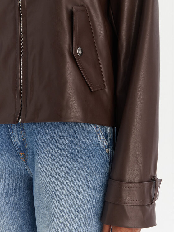 Calvin Klein Jeans Calvin Klein Jeans Bunda z imitácie kože Moto LV047E501G Hnedá Regular Fit