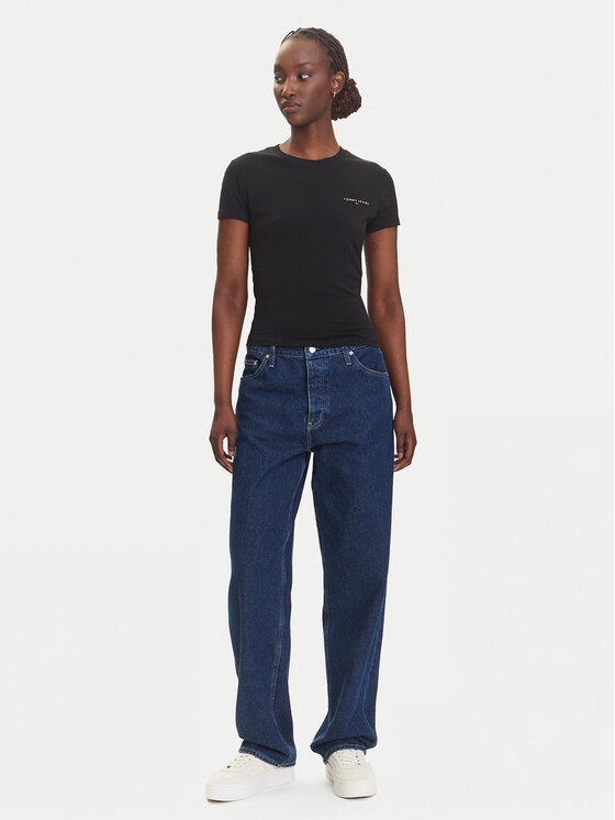Tommy Jeans Tommy Jeans T-Shirt Linear DW0DW21164 Czarny Slim Fit