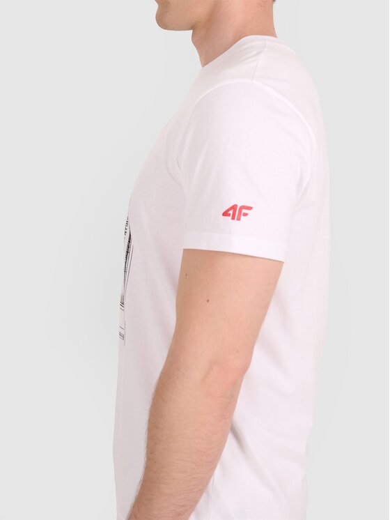 4F 4F T-shirt 4FRAW25TTSHM3236-10S Bianco Regular Fit