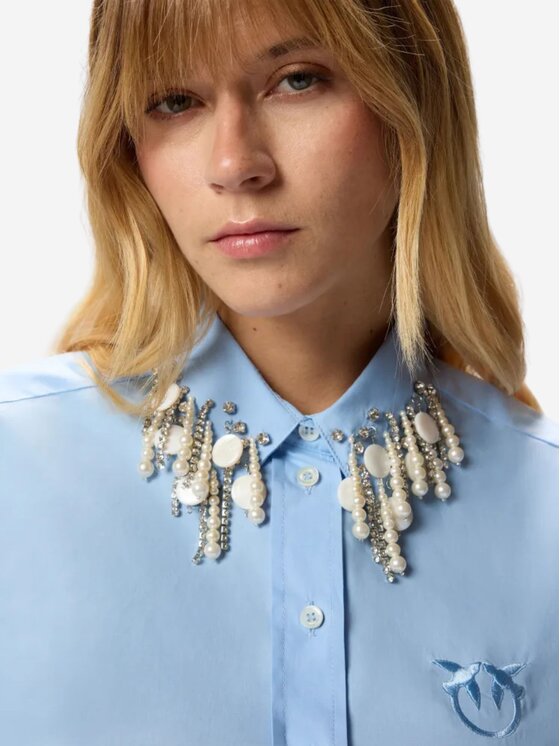 PINKO PINKO Camicia Camicia caffelatte popeline Celeste Regular Fit