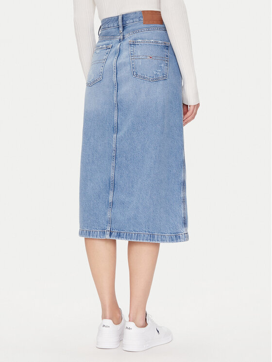 Tommy Jeans Tommy Jeans Džínová sukně Claire Midi Skirt Bi8036 DW0DW21292 Modrá Regular Fit
