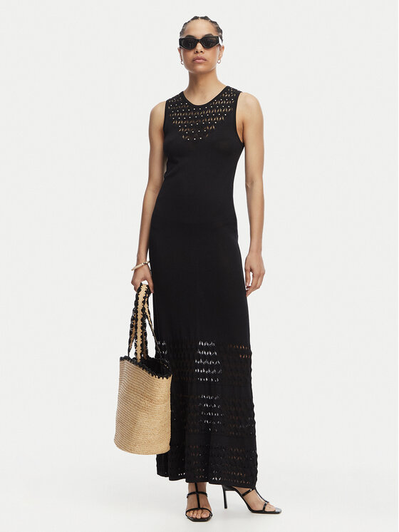 LOLA CASADEMUNT LOLA CASADEMUNT Трикотажна сукня MS2616001 Чорний Slim Fit