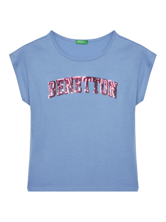 United Colors Of Benetton T-Shirt 3I1XC10P1 Niebieski Regular Fit