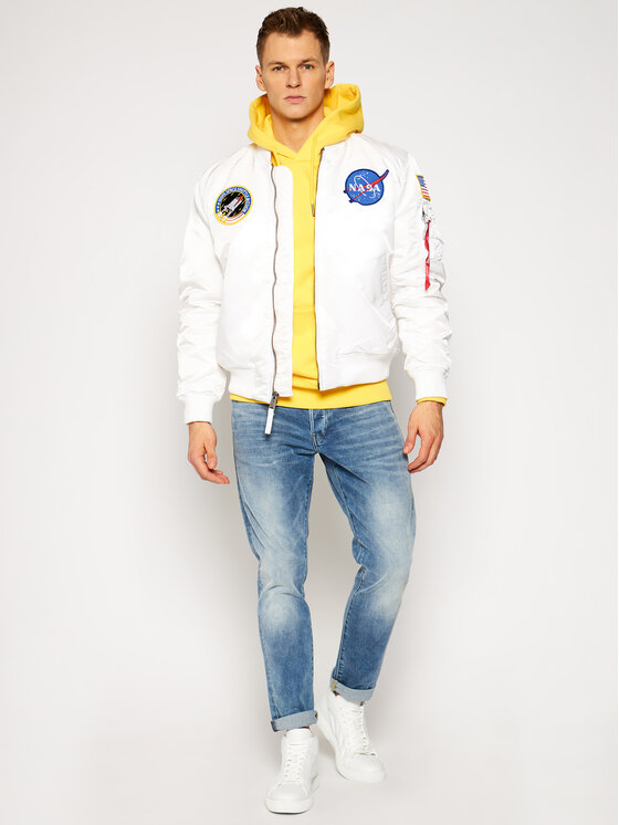 Alpha Industries Alpha Industries Kurtka bomber Ma-1 Vf Nasa 166107 Biały Regular Fit
