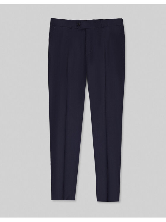 Borgio Borgio Spodnie garniturowe albino Granatowy Slim Fit